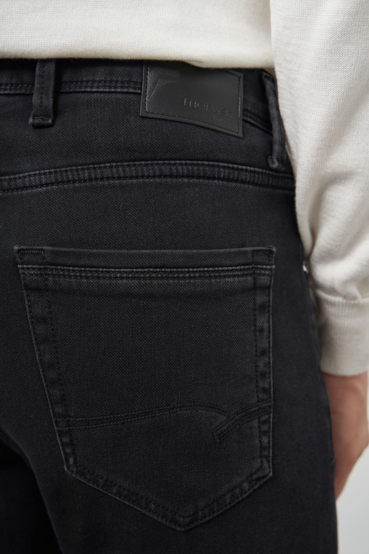 Morven Erkek Siyah Denim 5 Cep Dynamic Fit Jean Kot Pantolon