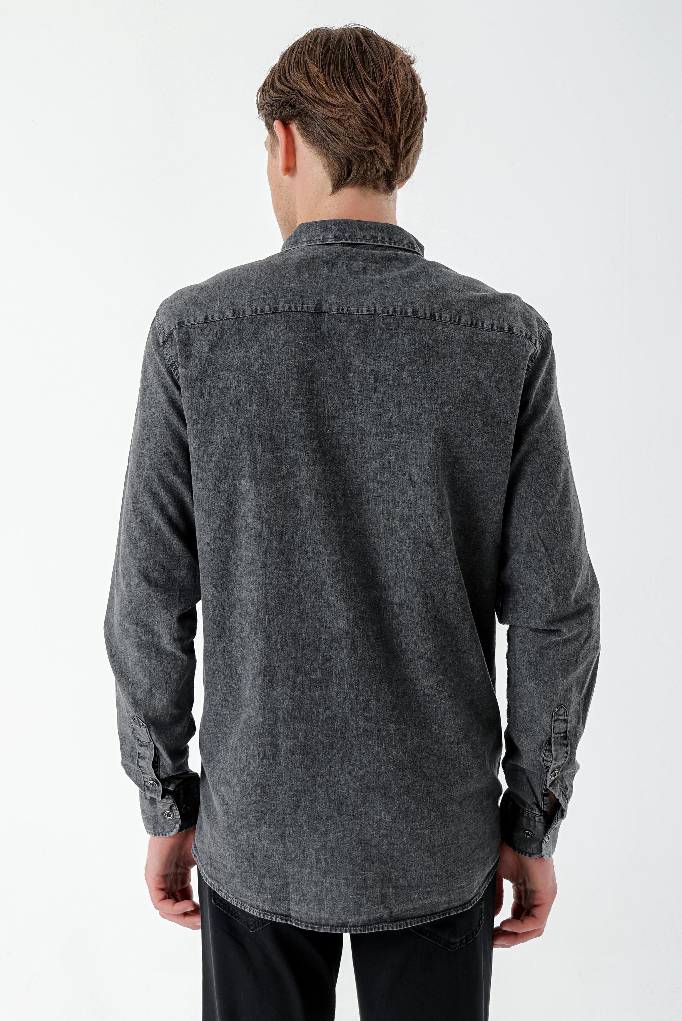 Morven Erkek Siyah Denim Oversize Gömlek