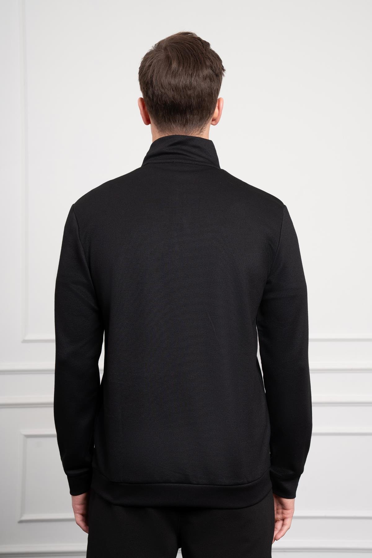 Morven Erkek Siyah Femuarlı Bato Yaka Dynamic Fit Rahat Kesim Sweatshirt