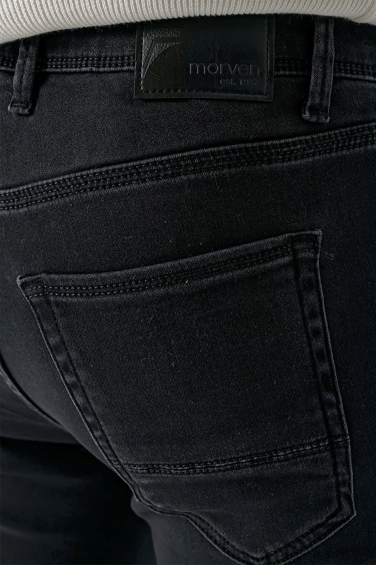 Morven Erkek Siyah Samara Denim Slim Fit Jean Kot Pantolon