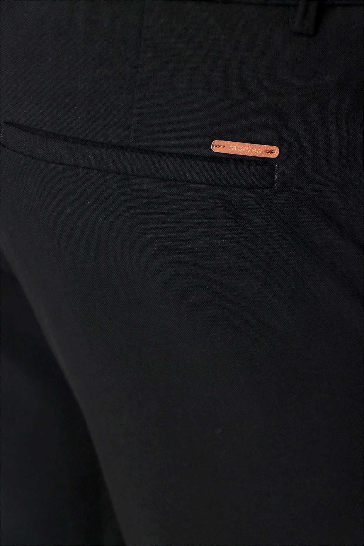 Morven Erkek Siyah Slim Fit Lastikli Spor Pantolon