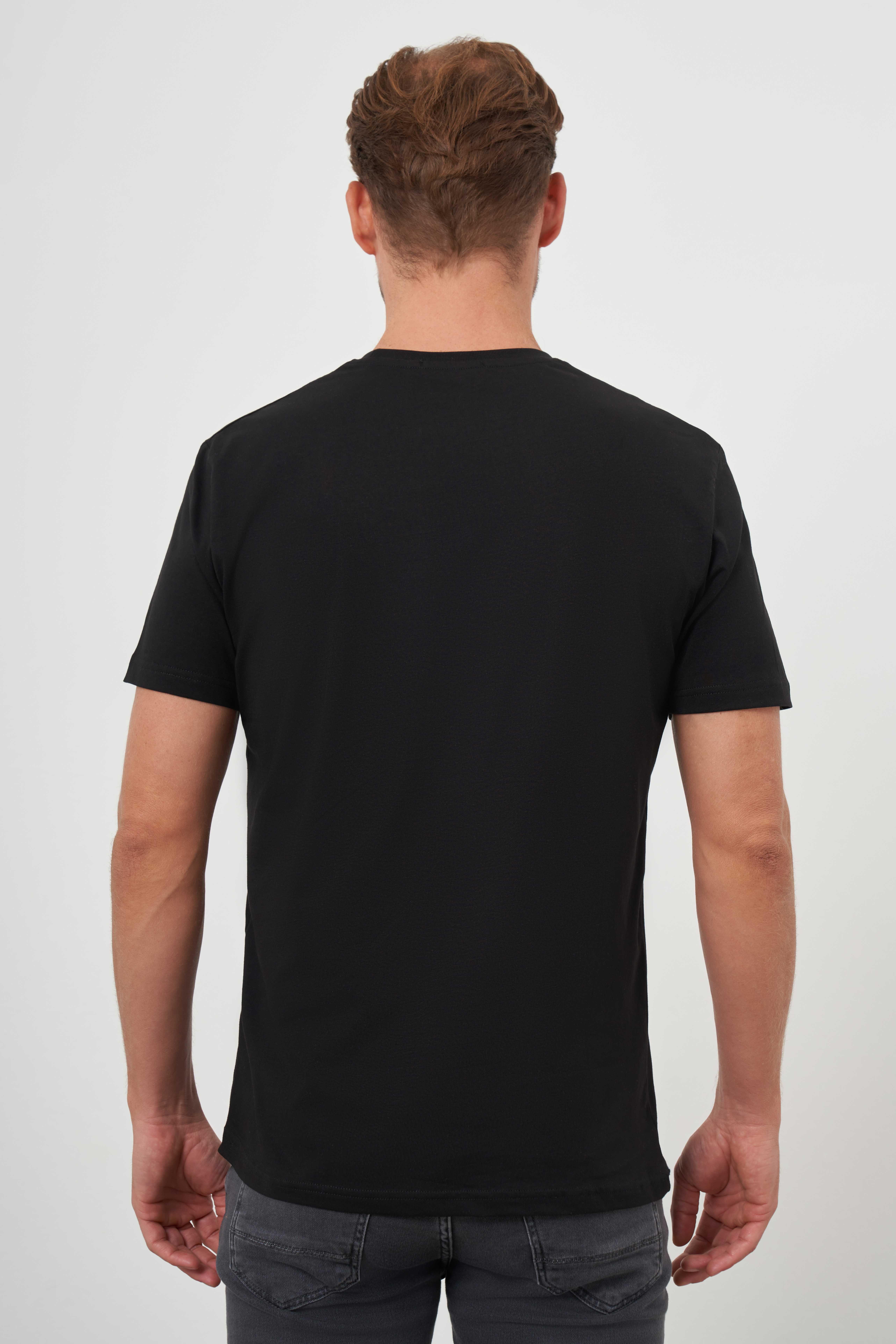Morven Erkek Siyah Trend Süprem Baskılı Bisiklet Yaka Dynamic Fit T-Shirt