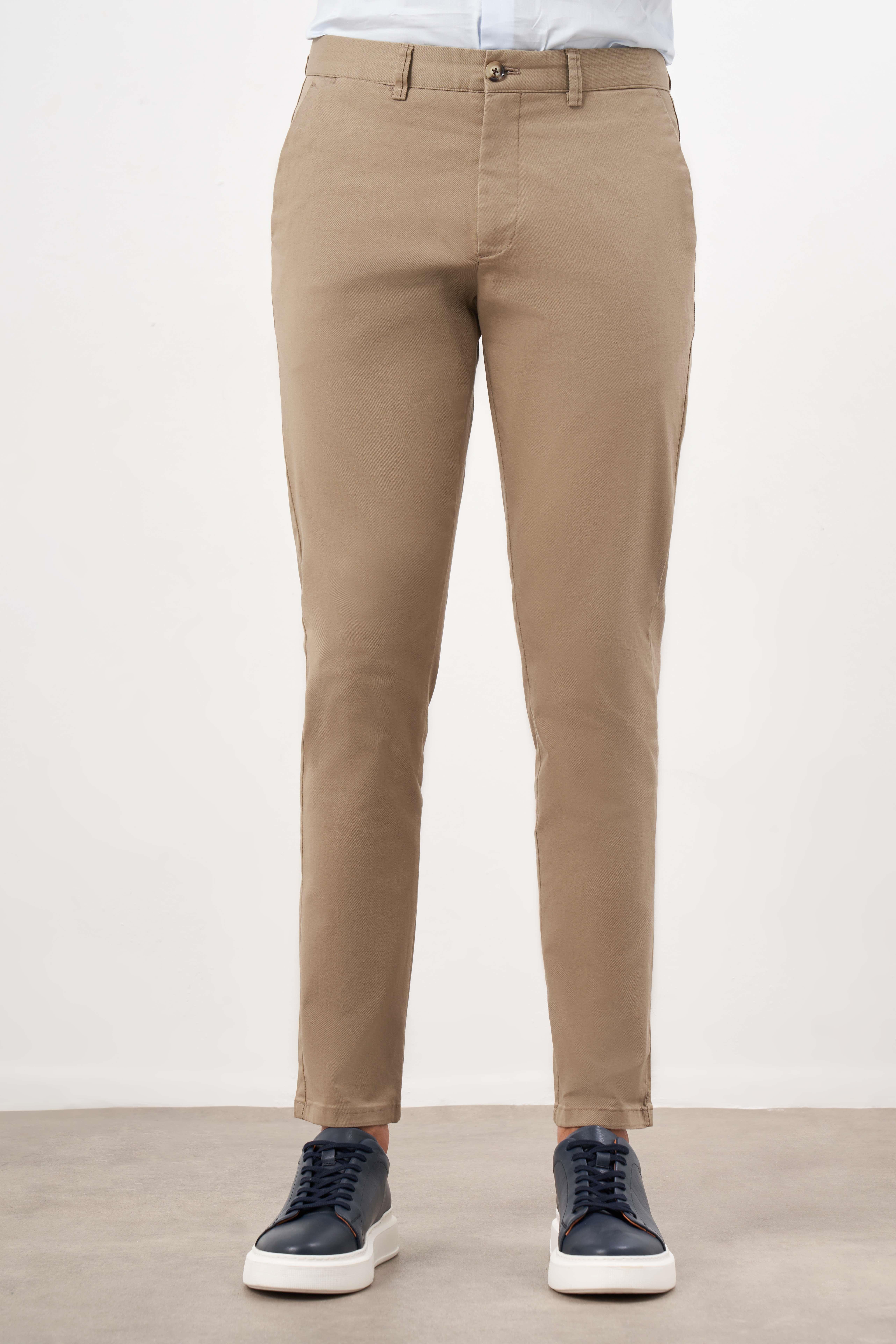 Morven Erkek Yeşil Mevsimlik Pamuk Yan Cep Slim Fit Chino Pantolon