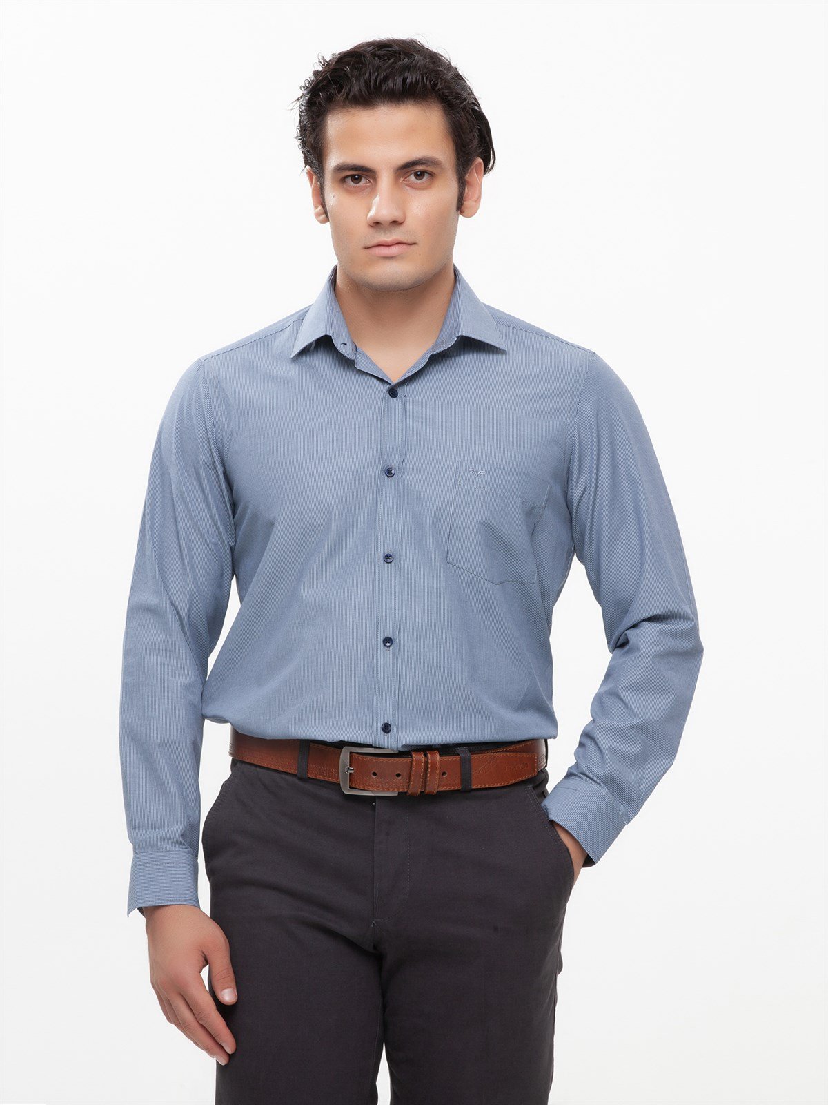 Saldera Regular Fit Uzun Kollu Gömlek Lacivert