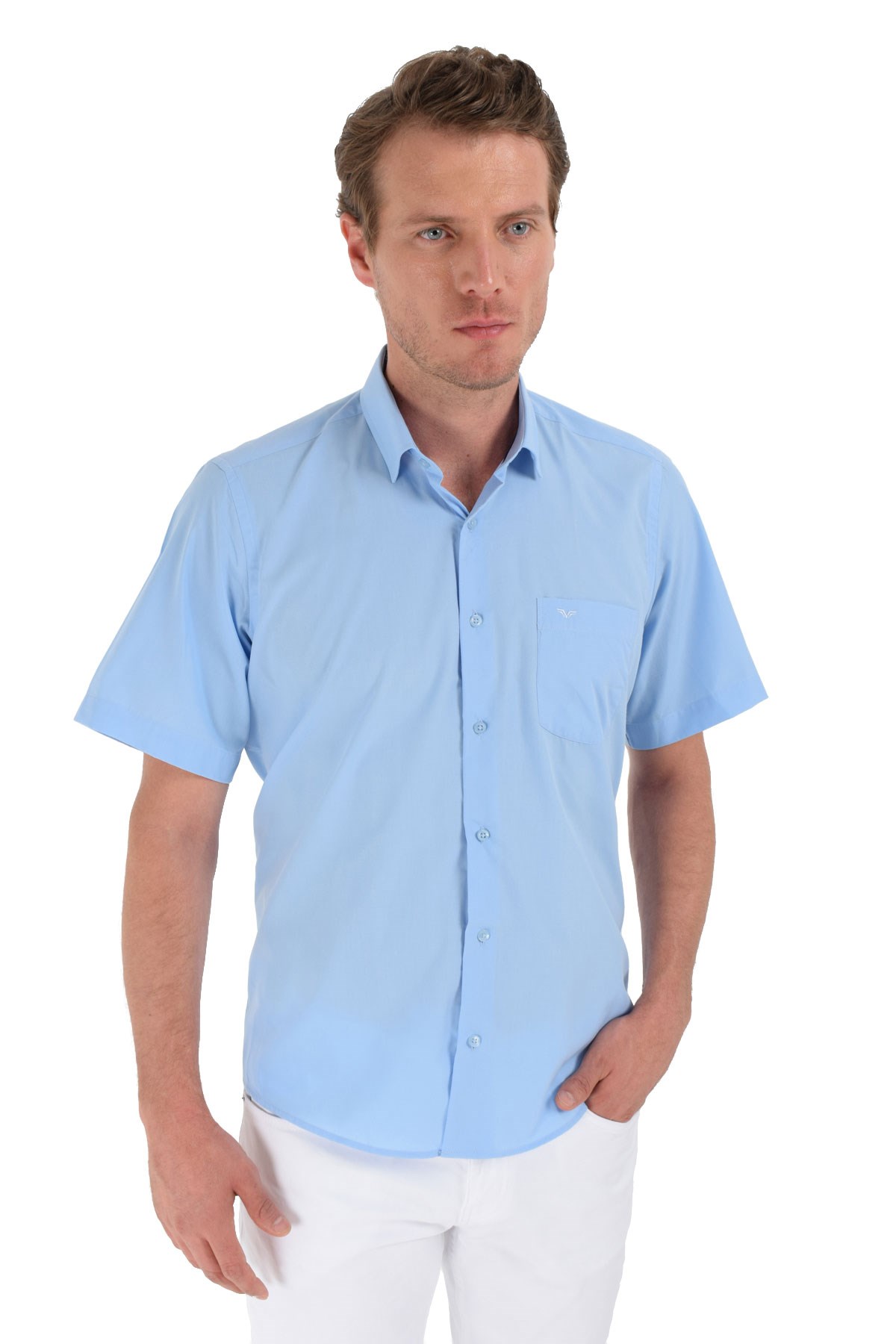 Tery Regular Fit Kısa Kollu Gömlek Mavi