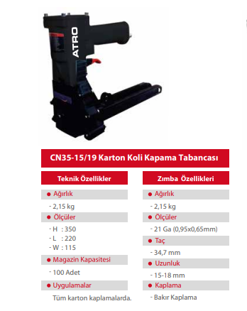 ATRO CN35-15/19 Karton Koli Kapama Tabancası