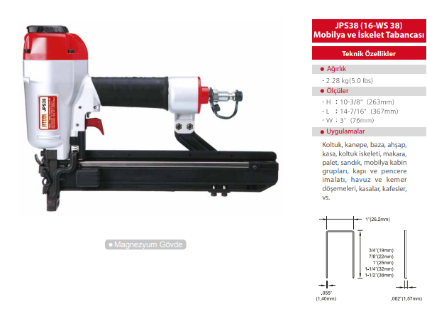 JPS38 (16-WS 38) MOBİLYA VE İSKELET TABANCASI