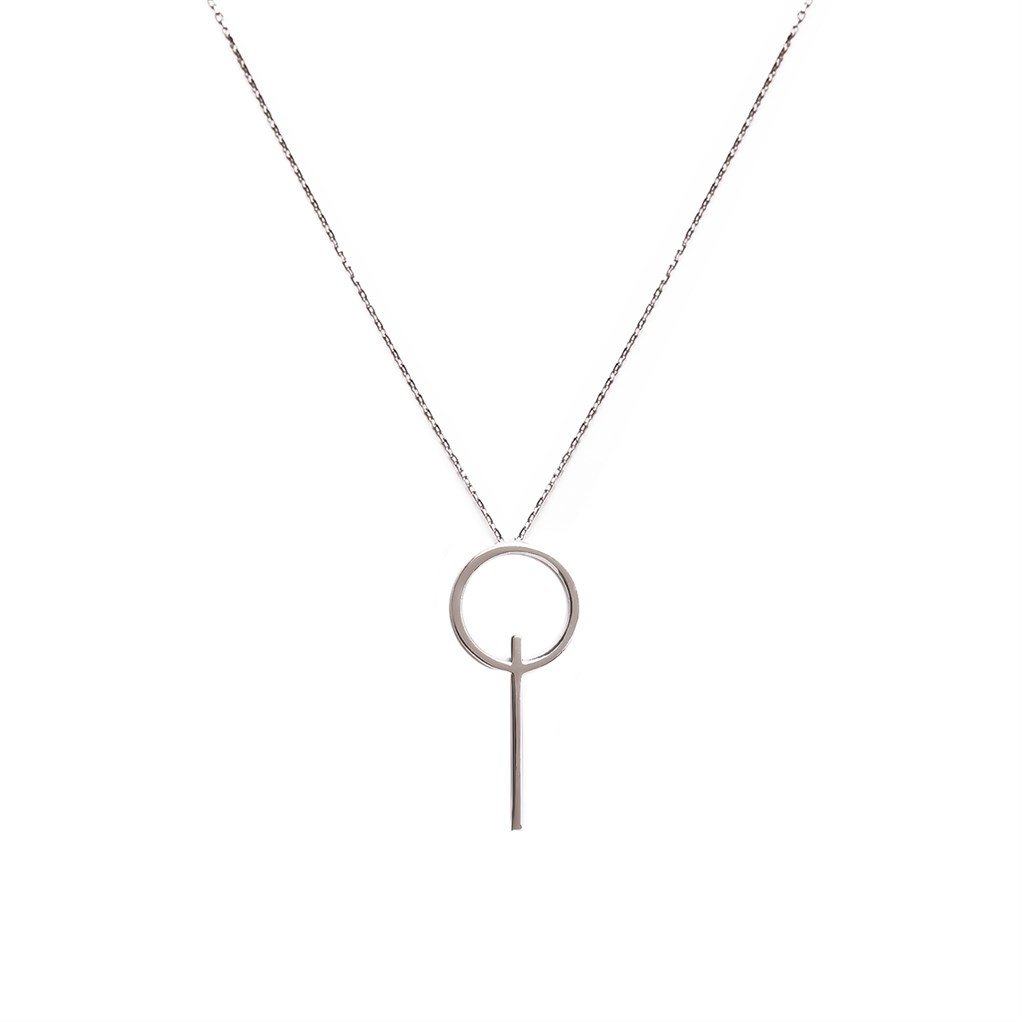 Circle Stick Kolye 925 Ayar Gümüş