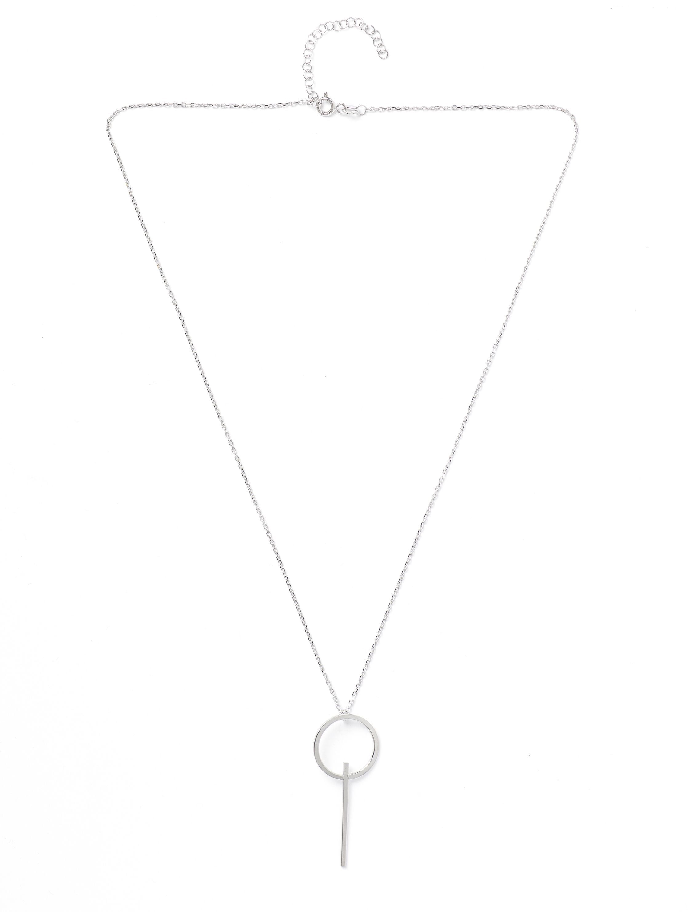Circle Stick Kolye 925 Ayar Gümüş
