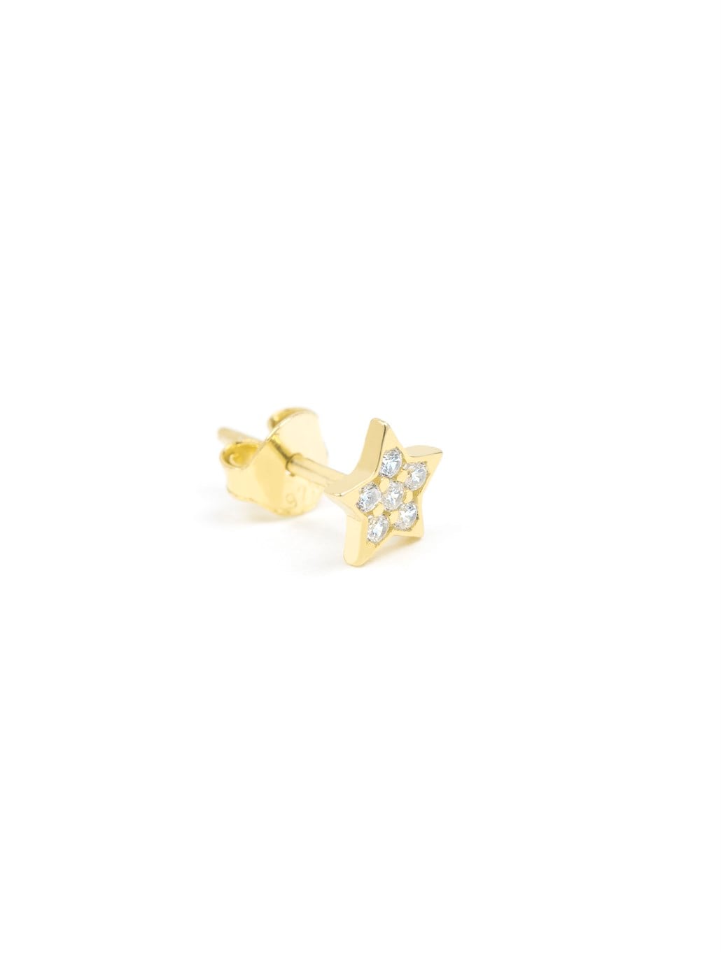 Mini Diamond Yıldız Tekli Küpe 925 Ayar Gümüş