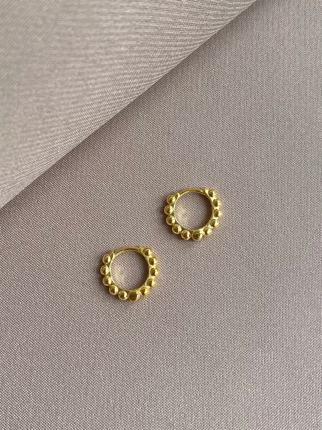 Mini Top Halka Küpe 925 Ayar Gümüş
