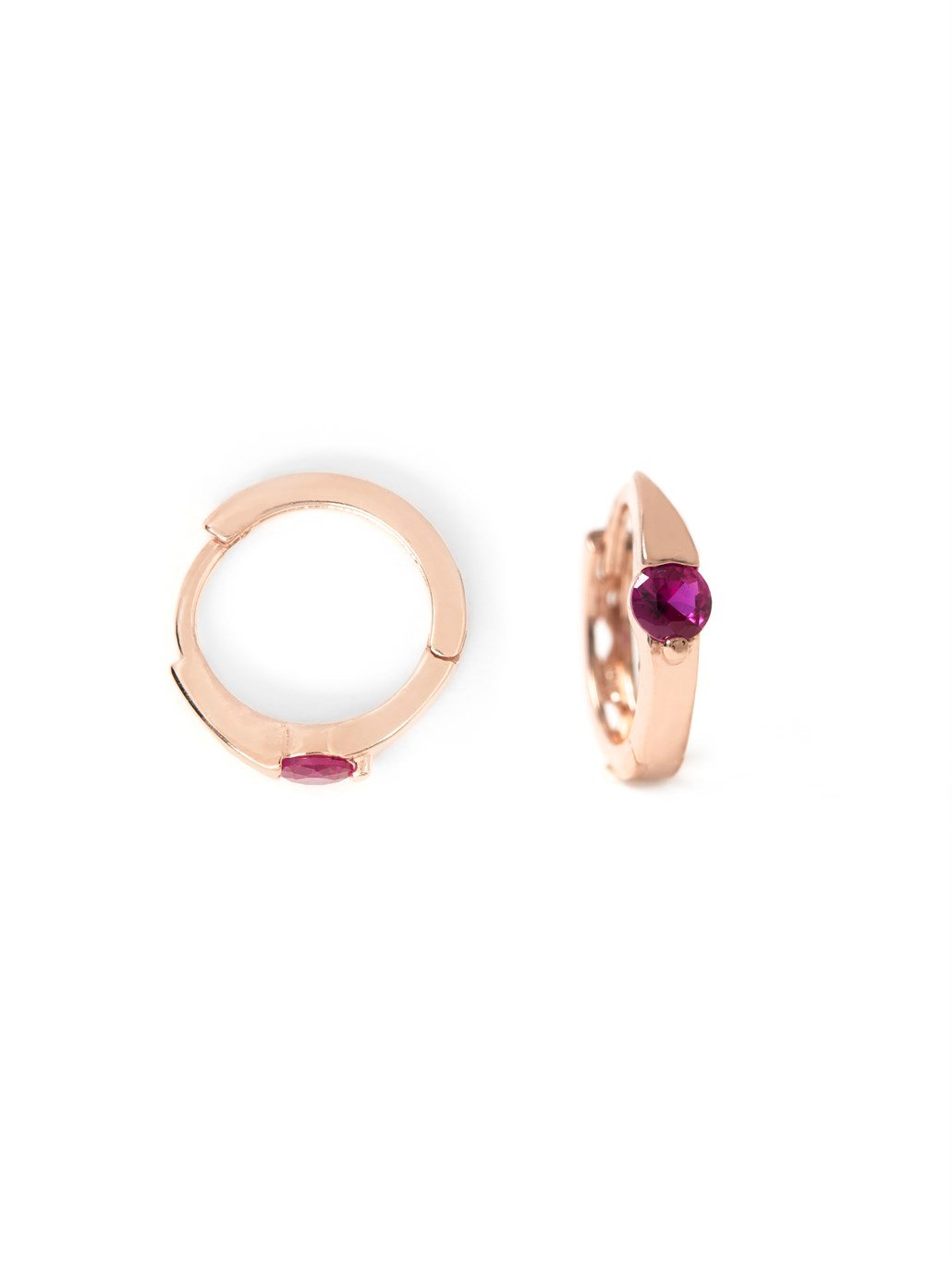Pembe Mini Halka Küpe 925 ayar gümüş