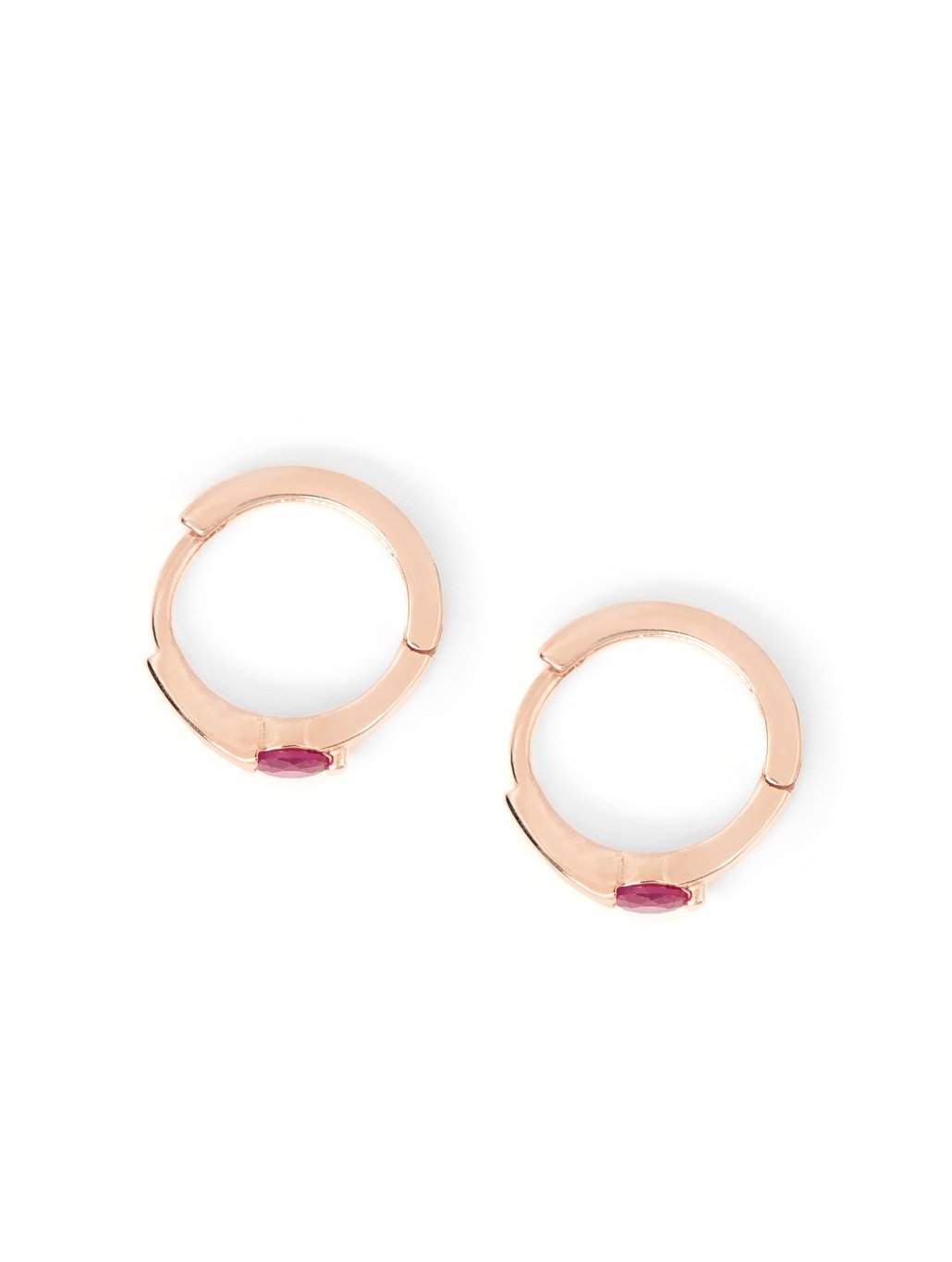 Pembe Mini Halka Küpe 925 ayar gümüş