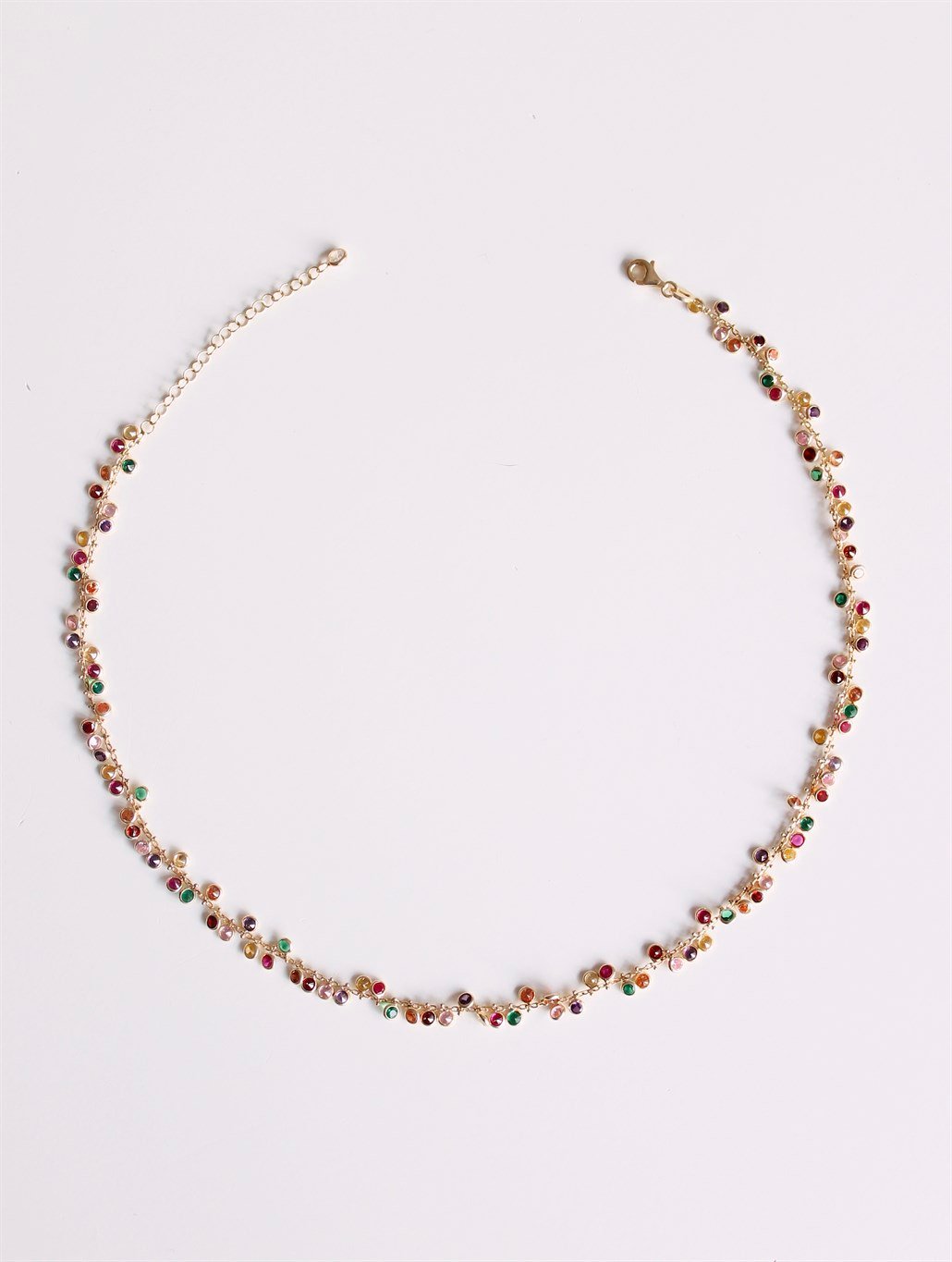 Renkli Pul Kolye 925 Ayar Gümüş