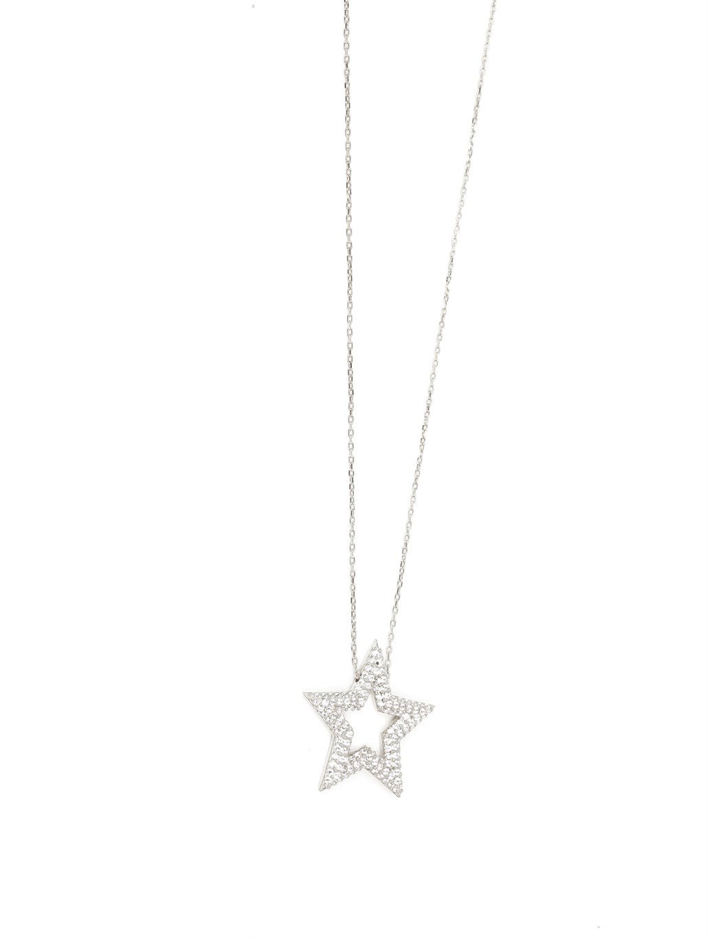 Taşlı Star Kolye 925 Ayar Gümüş
