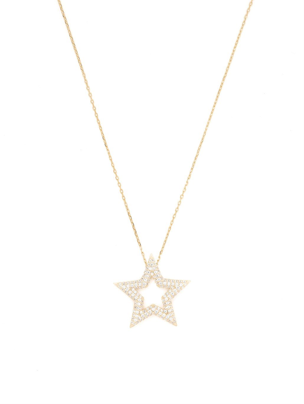 Taşlı Star Kolye 925 Ayar Gümüş