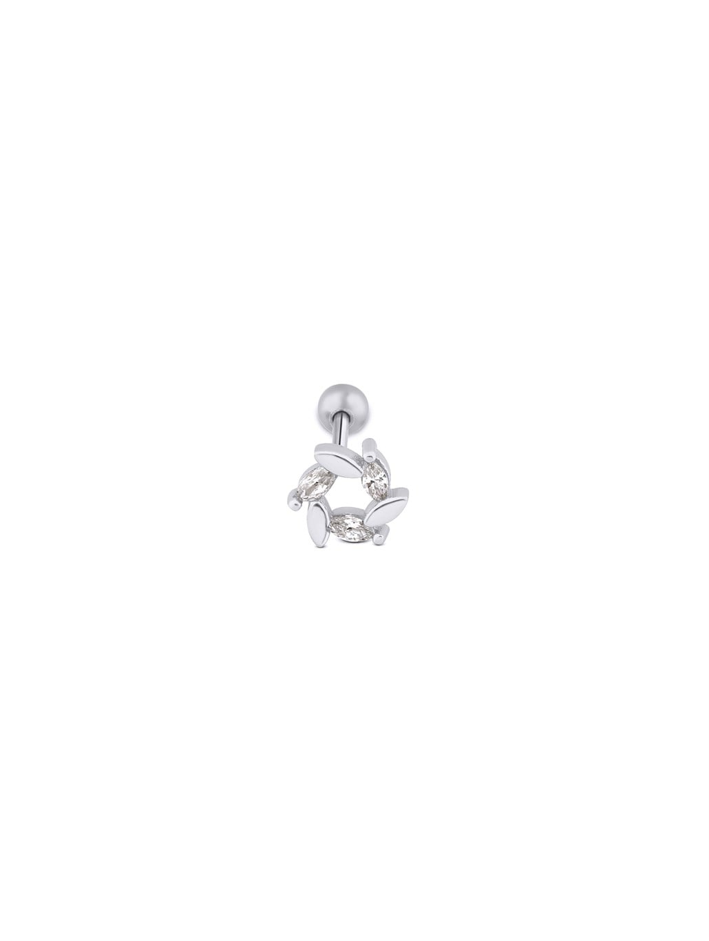 Yaprak Piercing 925 Ayar Gümüş