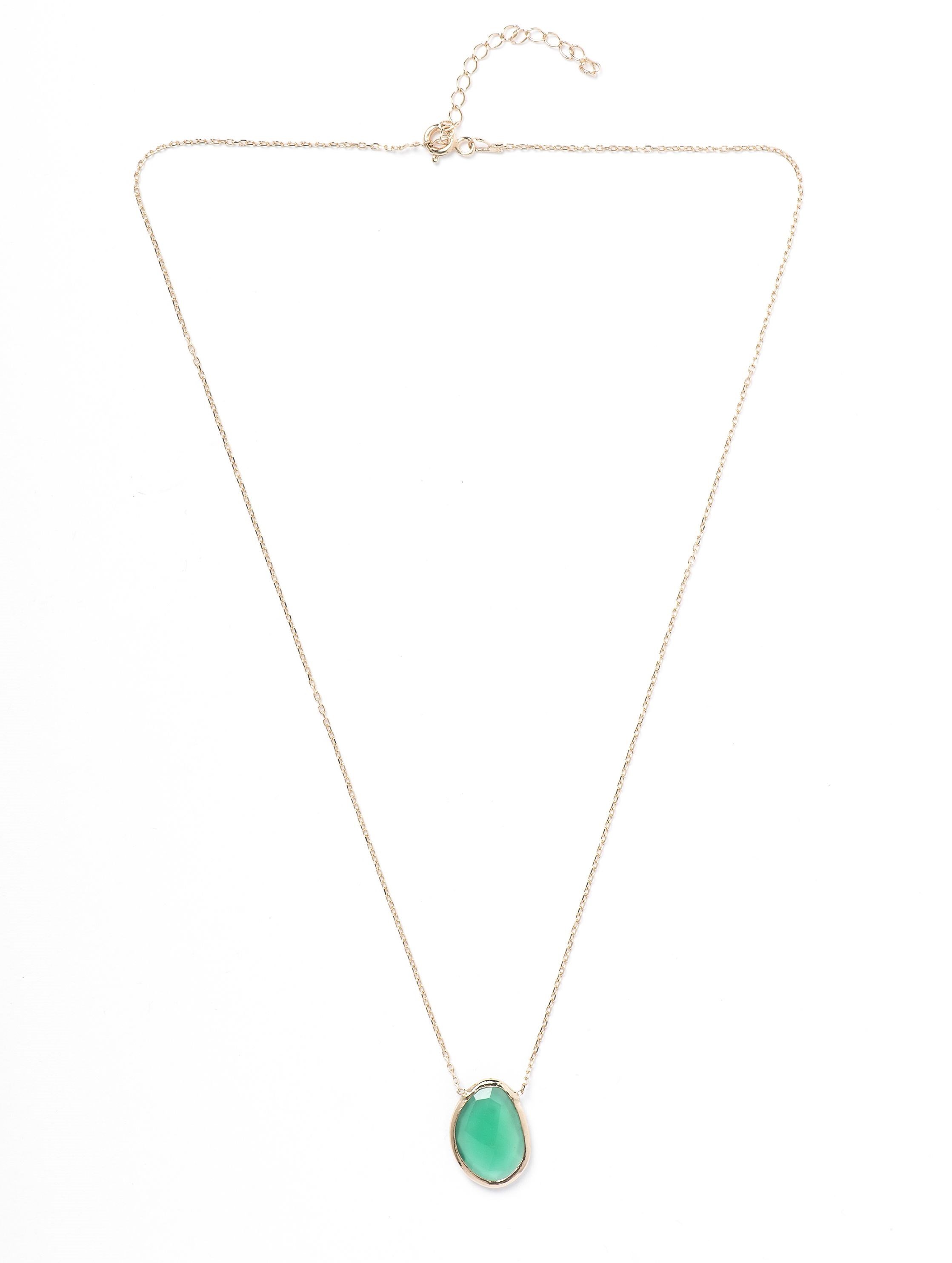 Yeşil Jade Kolye 925 ayar gümüş