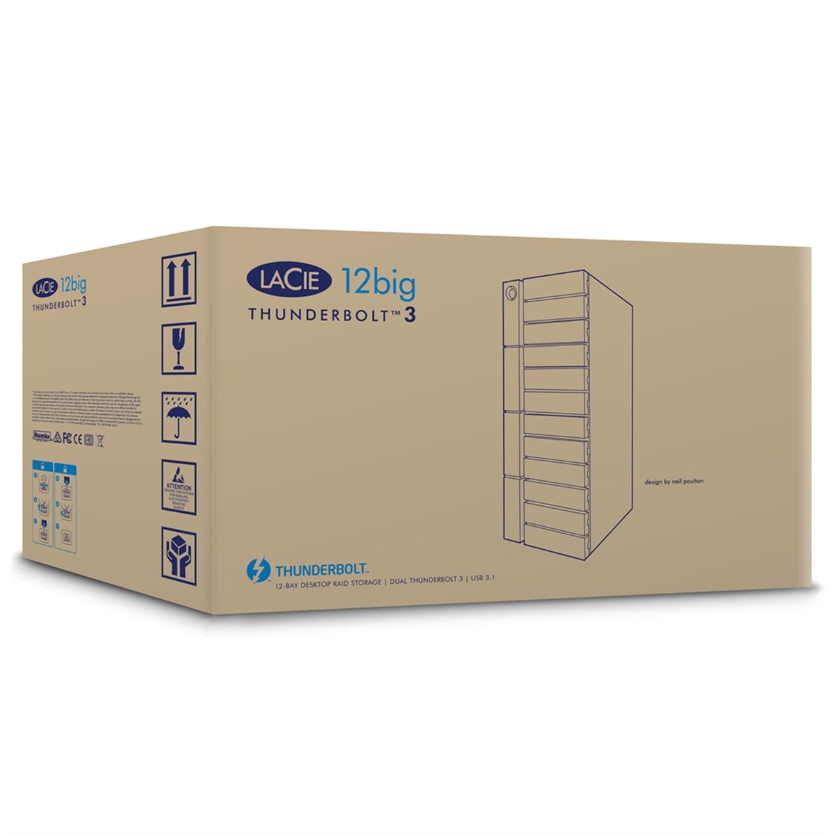 168TB LACIE STFJ168000400 12BIG 2X THUNDERBOLT3 + USB 3.1 RAID 0/1/5/6/10/50/60 HARİCİ DİSK, 5 YIL DATA KURTARMA SERVİSİ