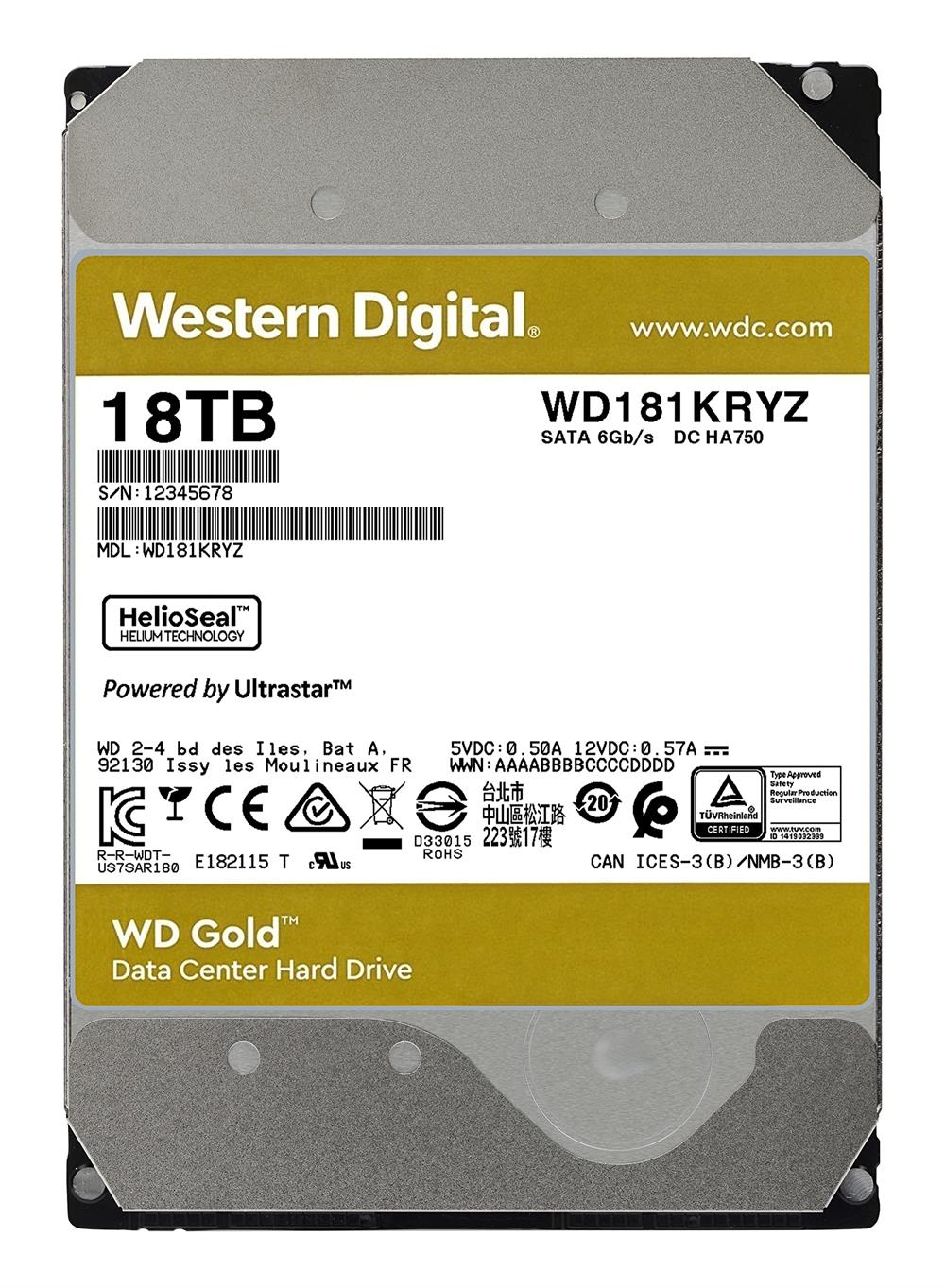 18TB WD GOLD WD181KRYZ 3.5