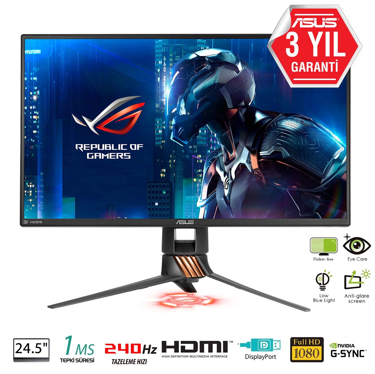 24,5 ASUS PG258Q Gaming,LED,G-Sync 1920x1080 1ms 3YIL MM EyeCare, Slim,240Hz