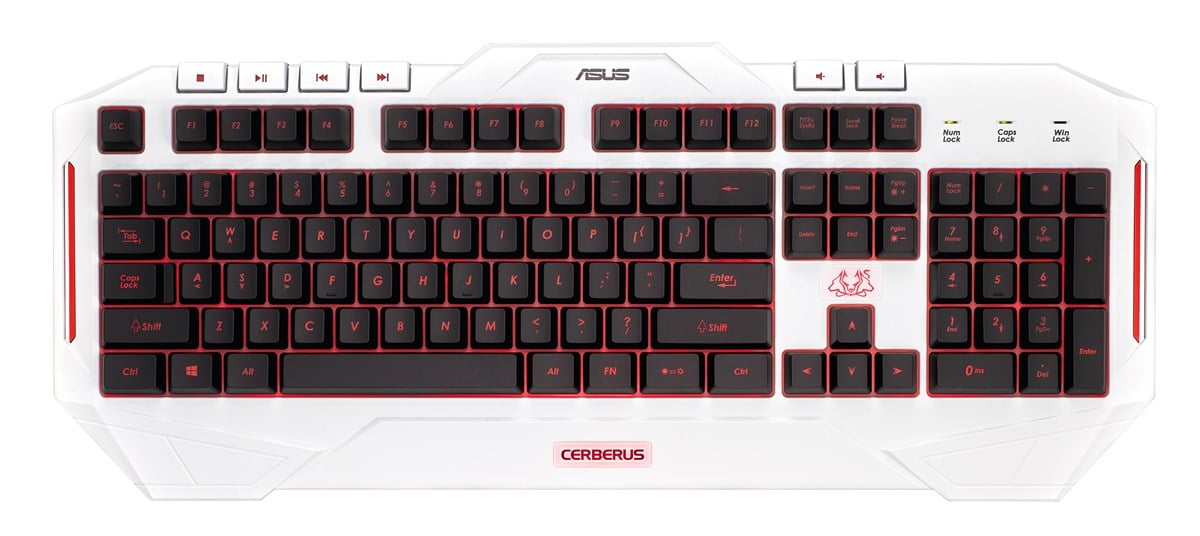ASUS CERBERUS ARCTİC OYUNCU KLAVYE - LED AYDINLATMA, SIVIYA DAYANIKLI, TÜRKÇE TUŞ DİZİLİMİ, BEYAZ RENK