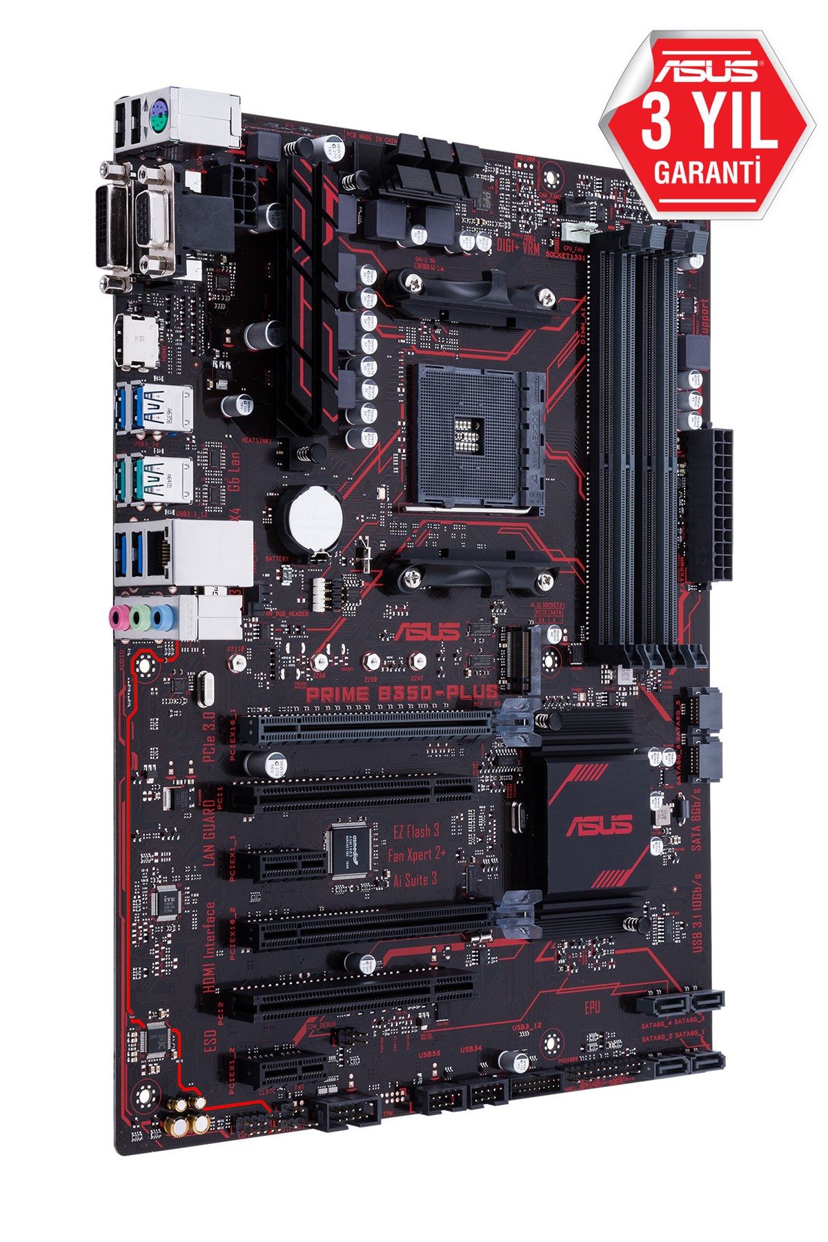 ASUS PRIME B350-PLUS AM4 B350 USB3.1 M.2 SATA 6GB/S ATX ANAKART