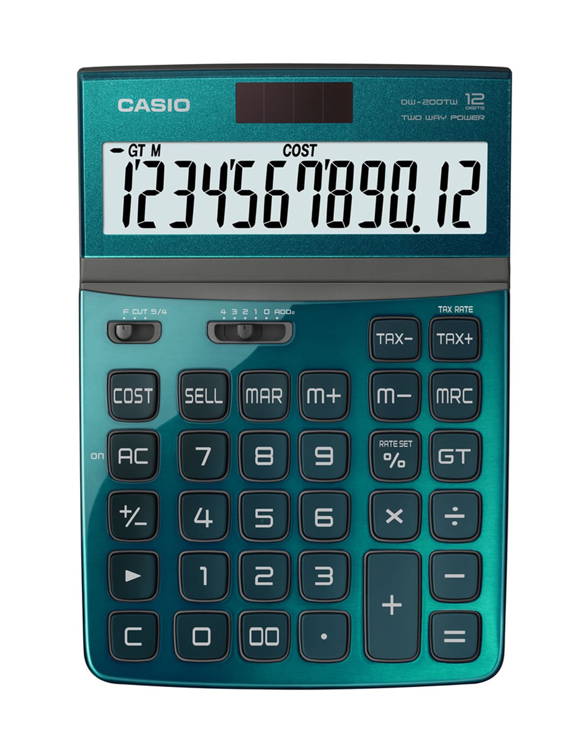 CASIO DW-200TW-GN 12 HANE MASAÜSTÜ RENKLİ HESAP MAKİNESİ