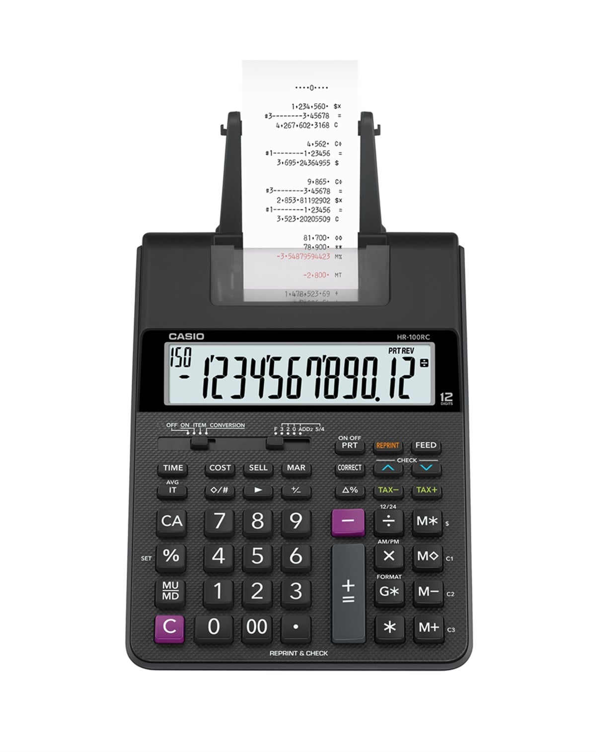 CASIO HR-100RC-BK-DC ŞERİTLİ HESAP MAKİNESİ