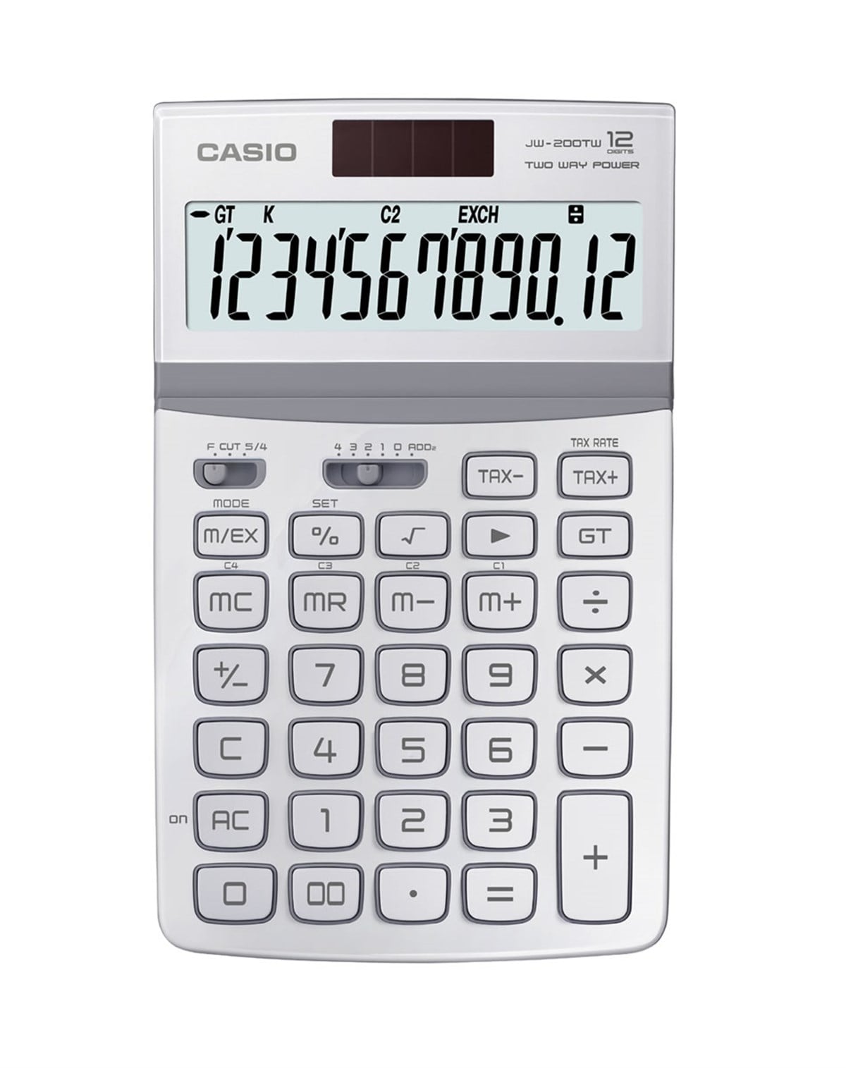 CASIO JW-200TW-WE 12 HANE MASAÜSTÜ RENKLİ HESAP MAKİNESİ
