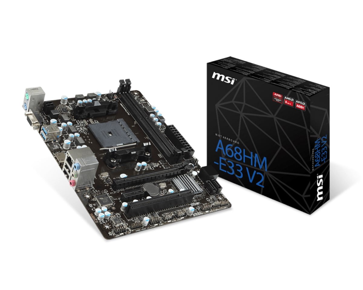 MSI A68HM-E33 V2 FM2+ DDR3 MATX VGA HDMI GLAN SATA3 USB3.0 mATX