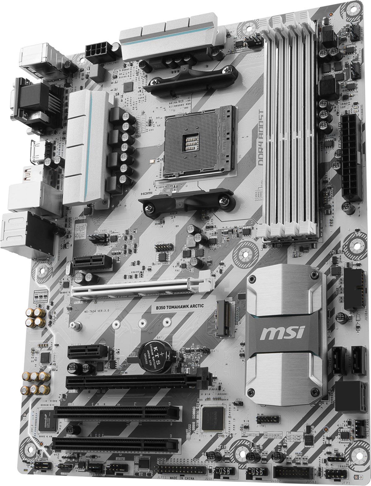 MSI B350 TOMAHAWK ARCTIC AM4 DDR4 3200 (OC) GLAN SATA 6GB/S M2 USB3.1 ATX
