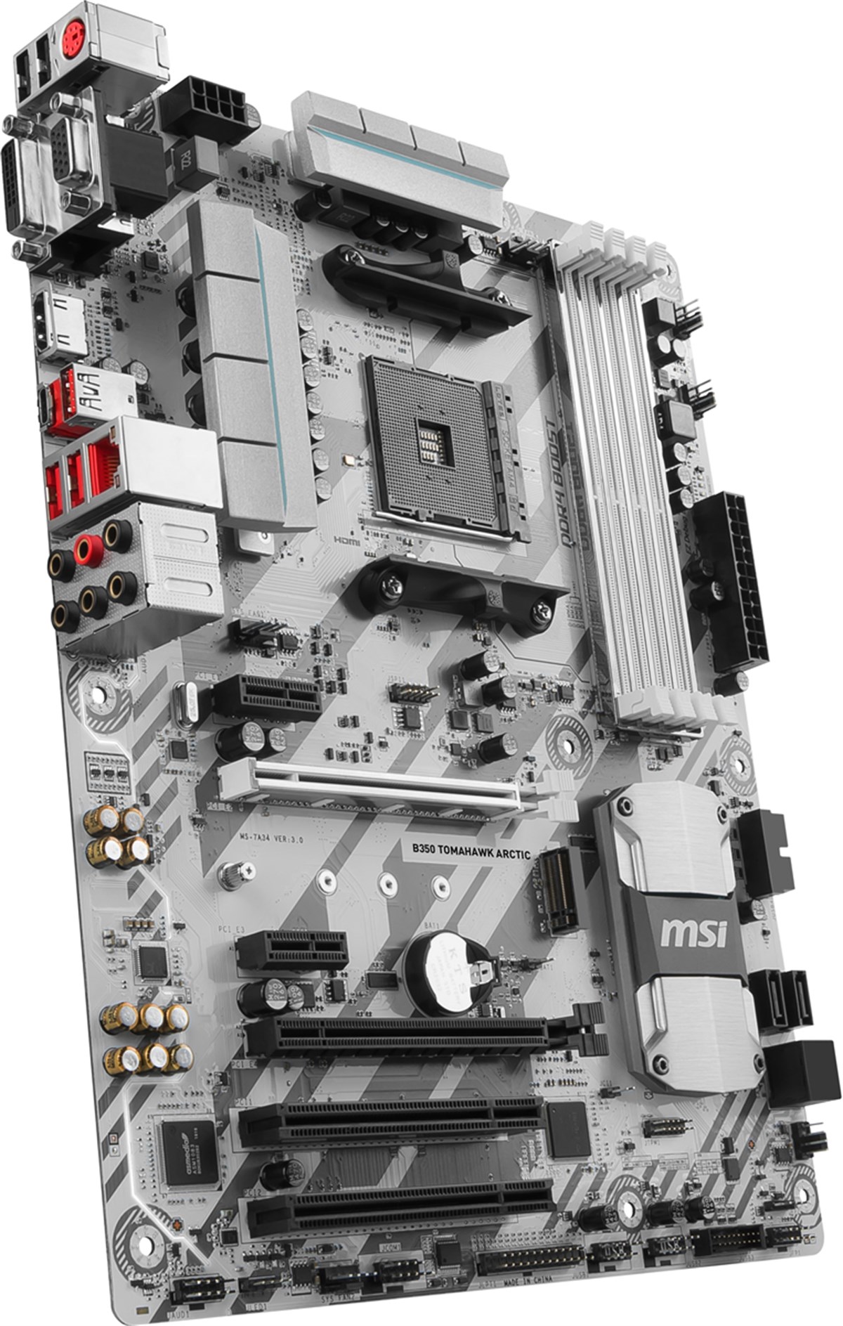 MSI B350 TOMAHAWK ARCTIC AM4 DDR4 3200 (OC) GLAN SATA 6GB/S M2 USB3.1 ATX