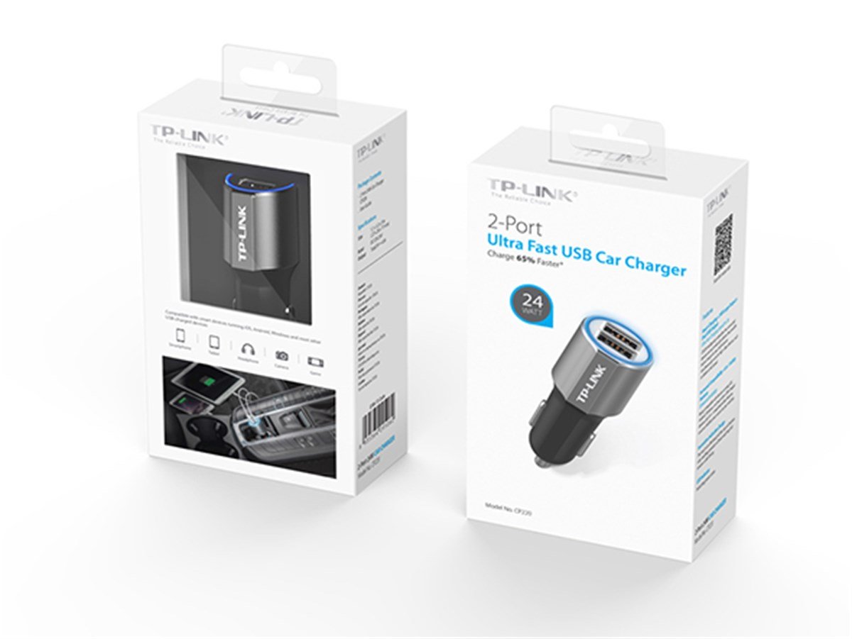 TP-LINK CP220 24W 2-PORT USB ARAÇ TİPİ ŞARJ CİHAZI