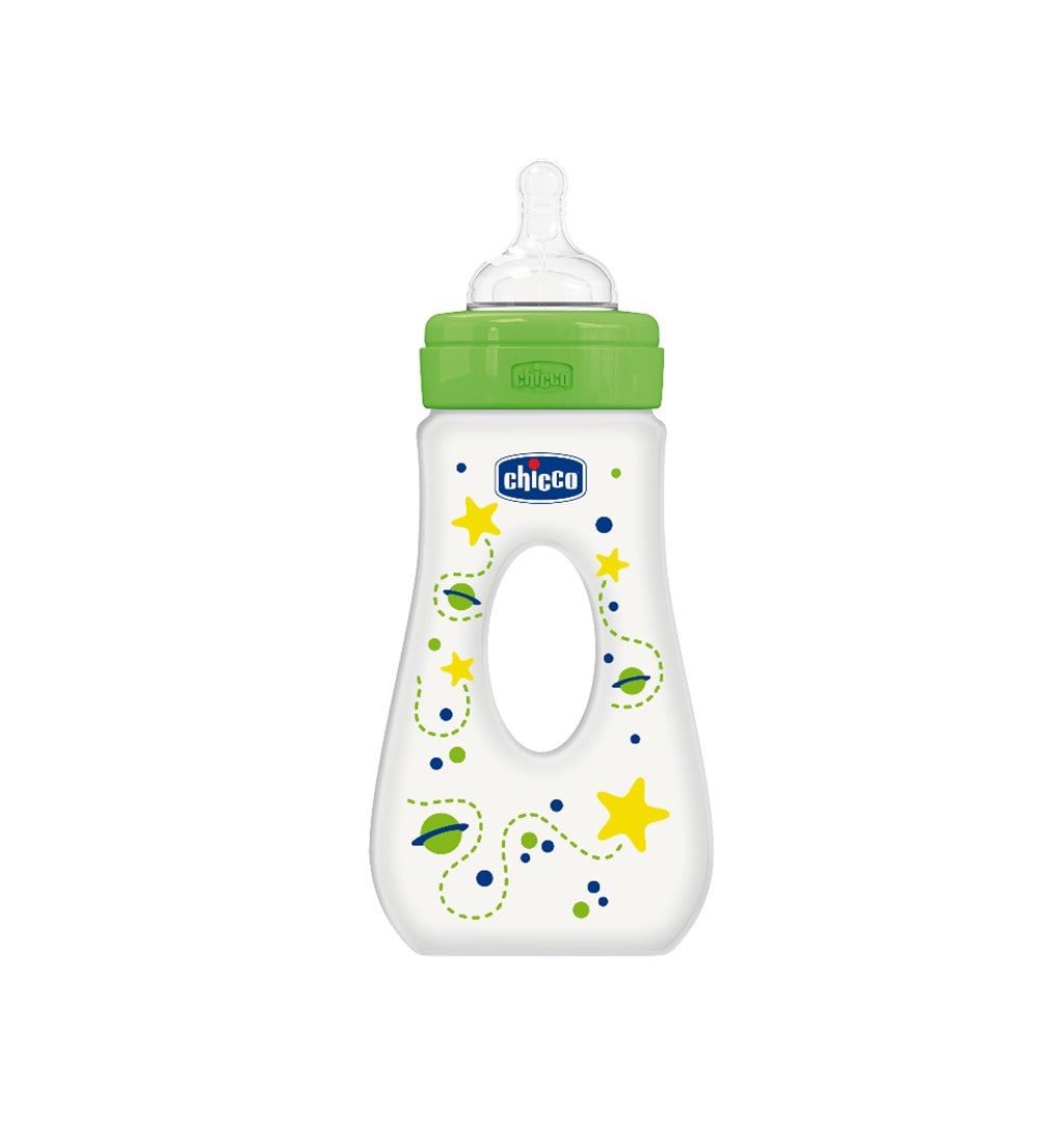 CHİCCO KAVRAMALI BİBERON 240 ML - SİLİKON EMZİK (YEŞİL)
