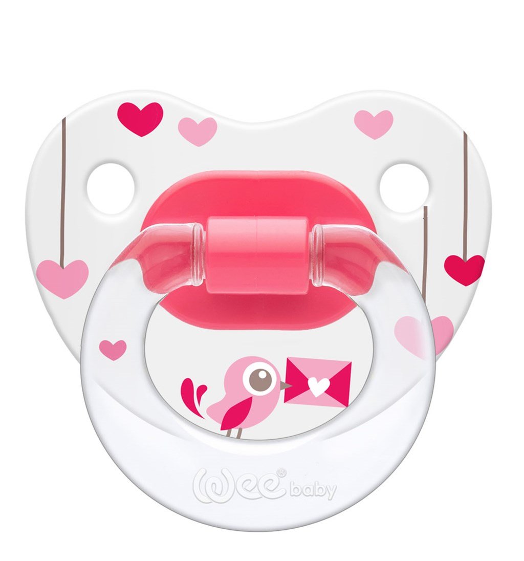 WEE BABY DESENLİ GÖVDELİ DAMAKLI EMZİK 0-6AY NO.1 - PEMBE