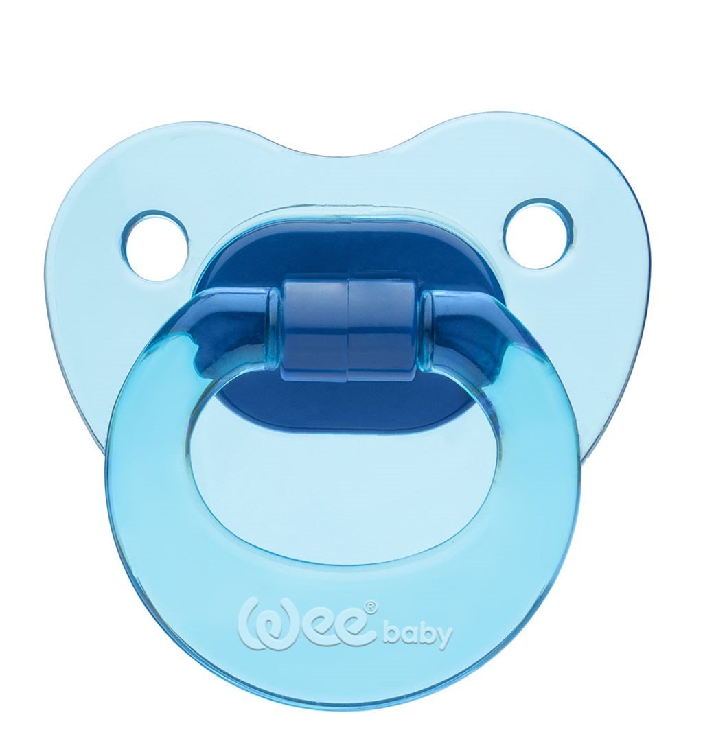 WEE BABY AKİDE GÖVDELİ DAMAKLI EMZİK 0-6AY NO.1 - MAVİ