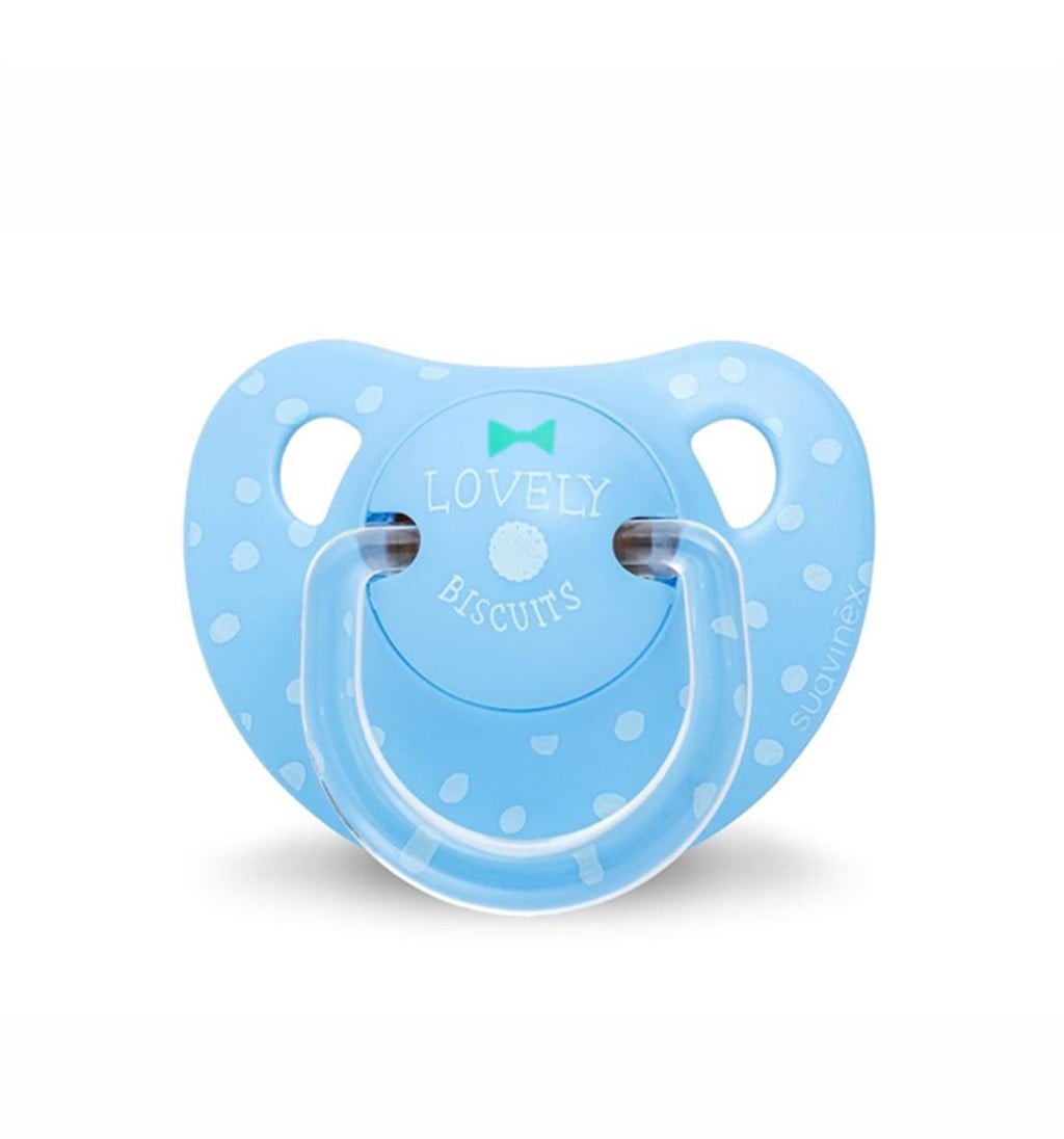 SUAVİNEX ORTODONTİK SİLİKON EMZİK 6-18AY - BİSCUİTS - MAVİ