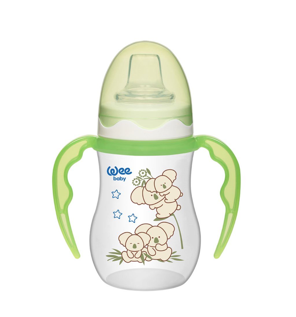 WEE BABY AKITMAZ KULPLU PP BARDAK 6AY+ 250ML - YEŞİL