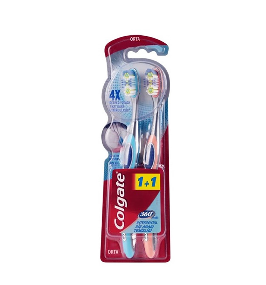 COLGATE DİŞ FIRÇASI 360 TEMİZLİK ORTA 1+1