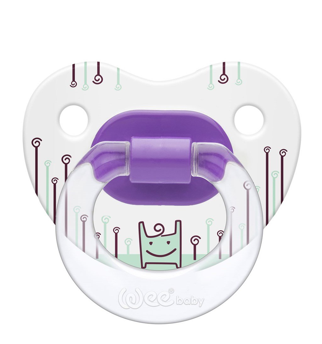 WEE BABY DESENLİ GÖVDELİ DAMAKLI EMZİK 0-6AY NO.1 - MOR