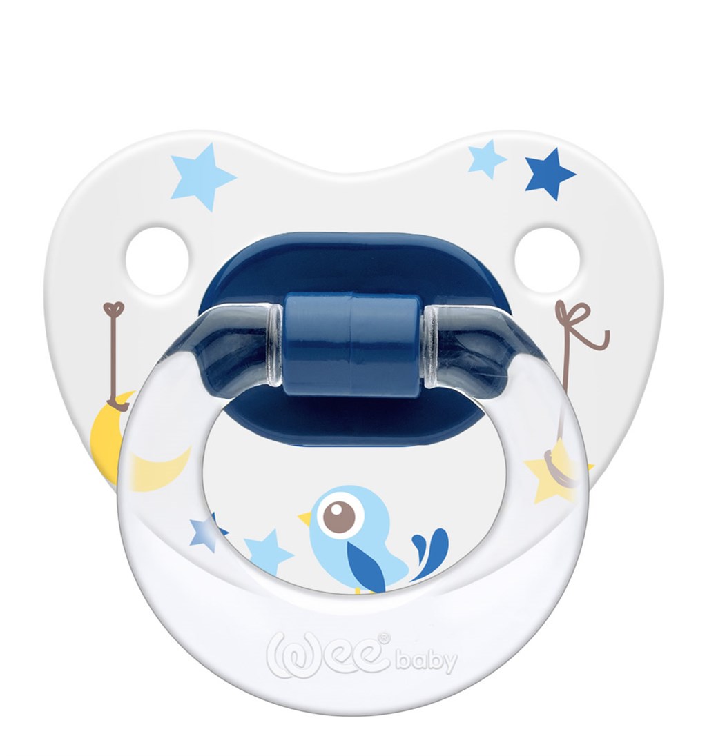 WEE BABY DESENLİ GÖVDELİ DAMAKLI EMZİK 6-8AY NO.2 - MAVİ