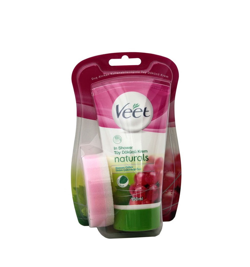 VEET NATURALS İN SHOWER HASSAS CİLTLER ÜZÜM ÇEKİRDEĞİ ÖZÜ TÜY DÖKÜCÜ KREM 150ML