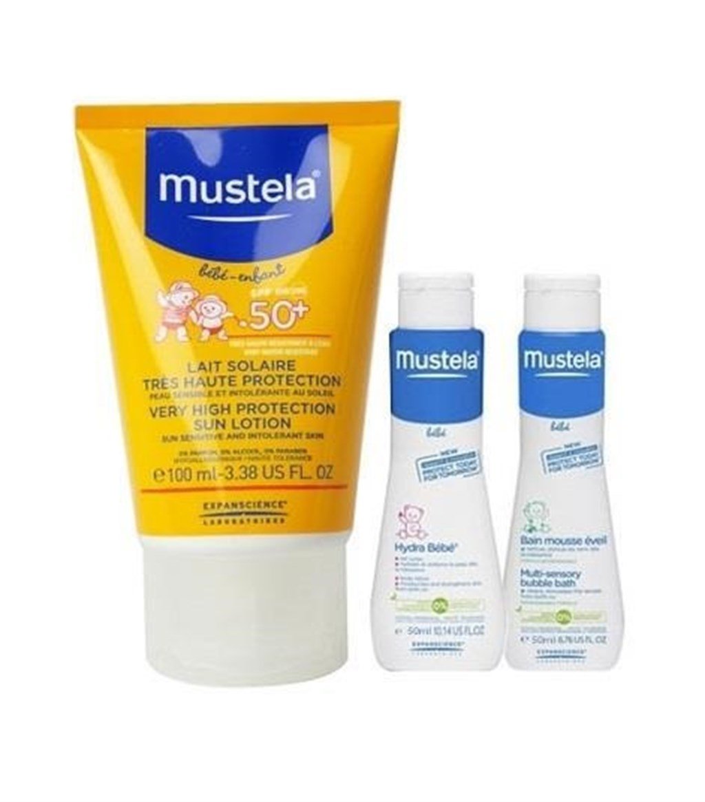 MUSTELA GÜNEŞ LOSYONU 100ML + (50 ML YENİDOĞAN ŞAMPUANI - 50 ML NEMLENDİRİCİ)
