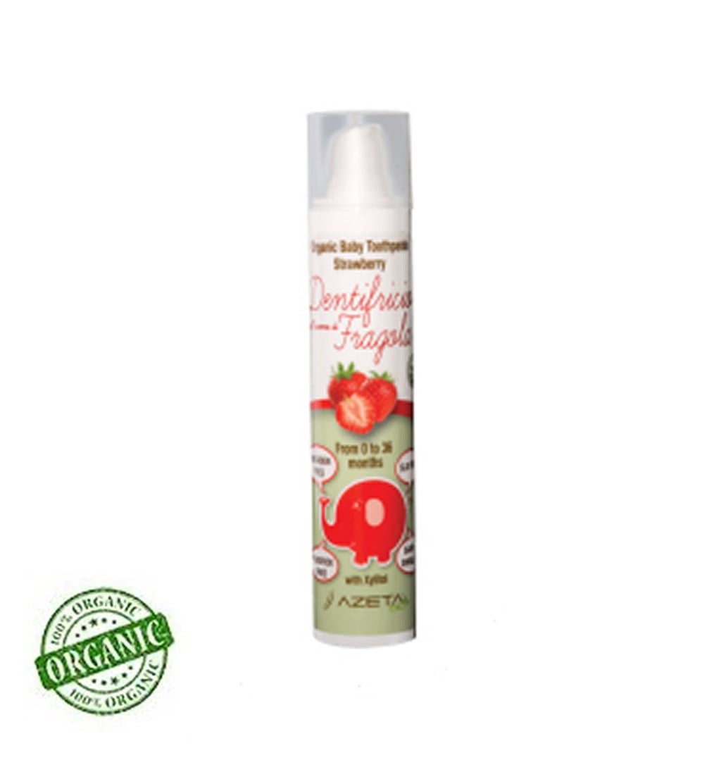 AZETABİO ORGANİK BEBEK DİŞ MACUNU ÇİLEK 0-36 AY 50 ML