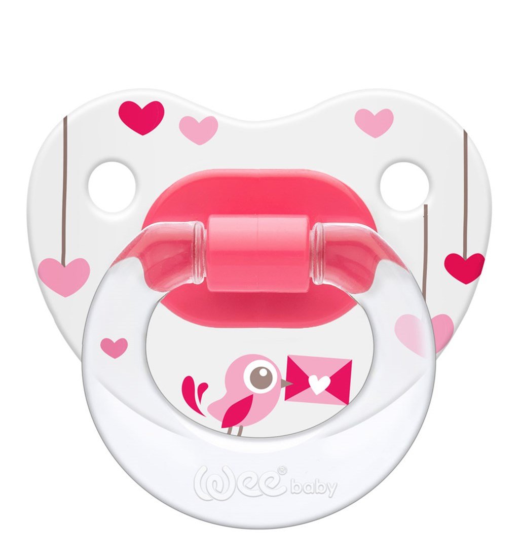 WEE BABY DESENLİ GÖVDELİ DAMAKLI EMZİK 6-8AY NO.3 - PEMBE