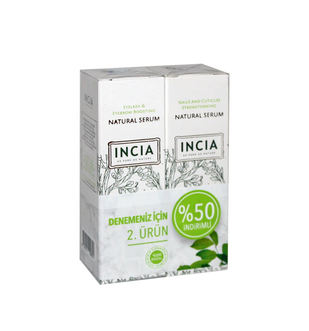 İNCİA TIRNAK GÜÇLENDİRİCİ + KAŞ VE KİRPİK GÜÇLENDİRİCİ DOĞAL SERUM (2. ÜRÜN %50 İNDİRİMLİ)