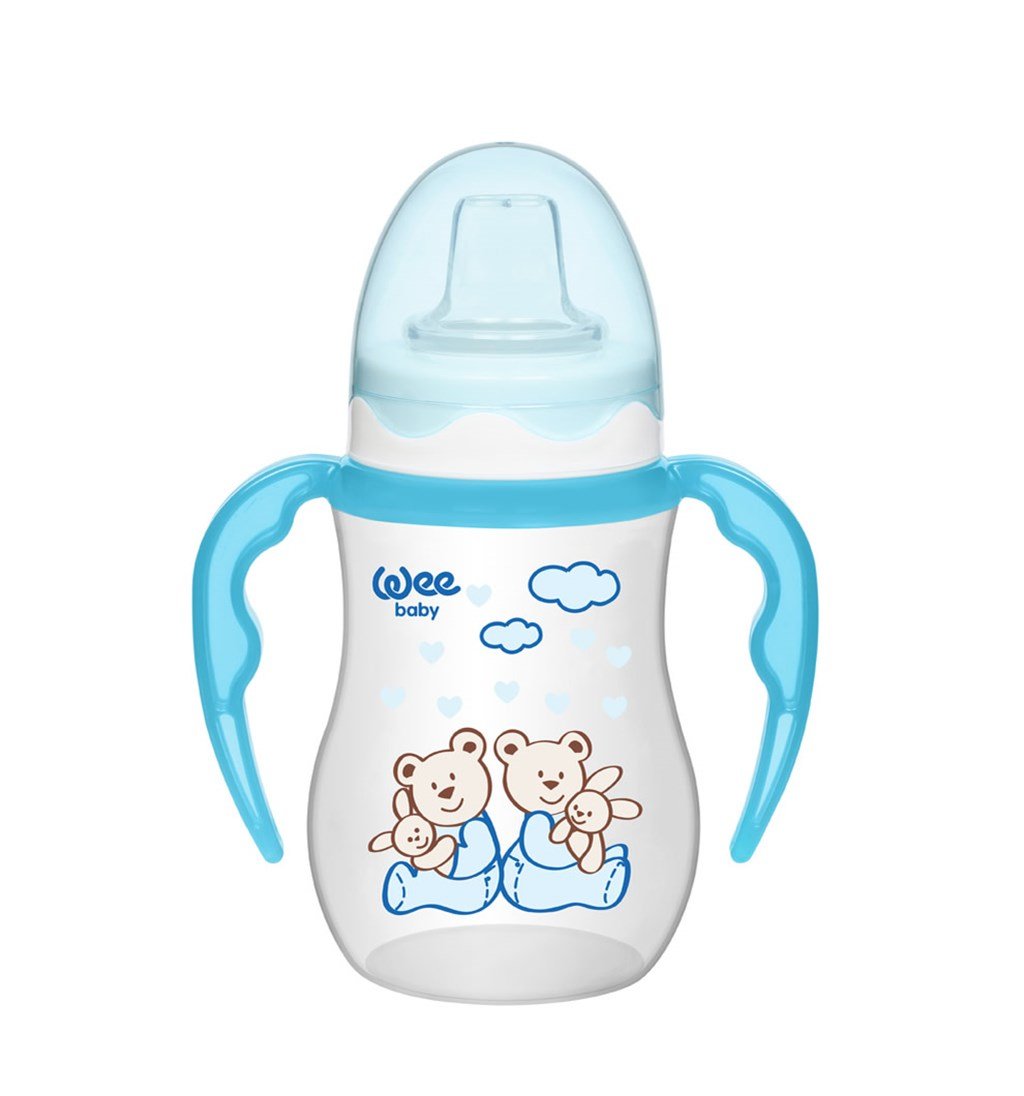 WEE BABY AKITMAZ KULPLU PP BARDAK 6AY+ 250ML - MAVİ