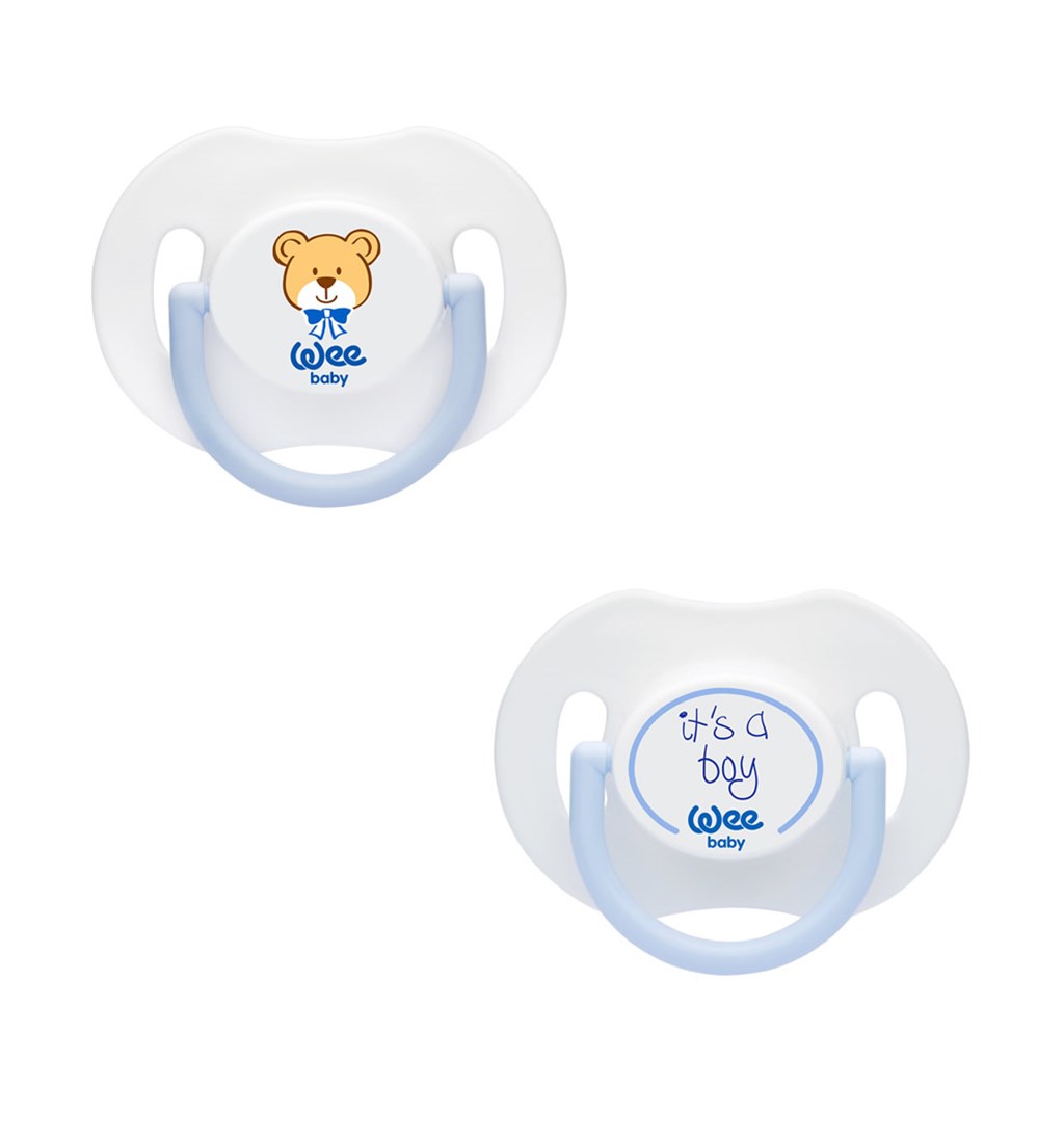 WEE BABY SPECİAL SAPLI KAPAKLI EMZİK DAMAKLI 6-18AY NO.2 - MAVİ