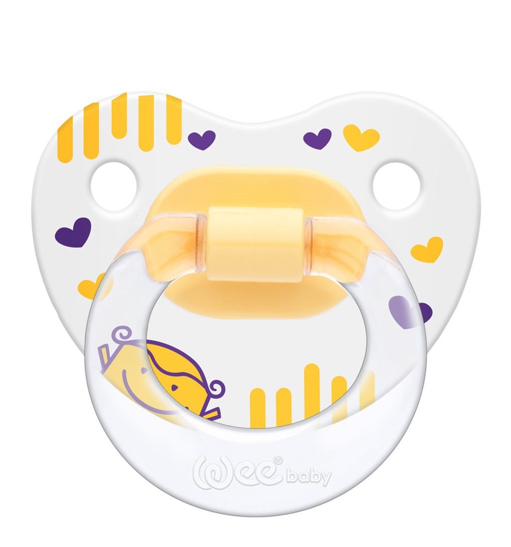 WEE BABY DESENLİ GÖVDELİ DAMAKLI EMZİK 6-8AY NO.2 - SARI